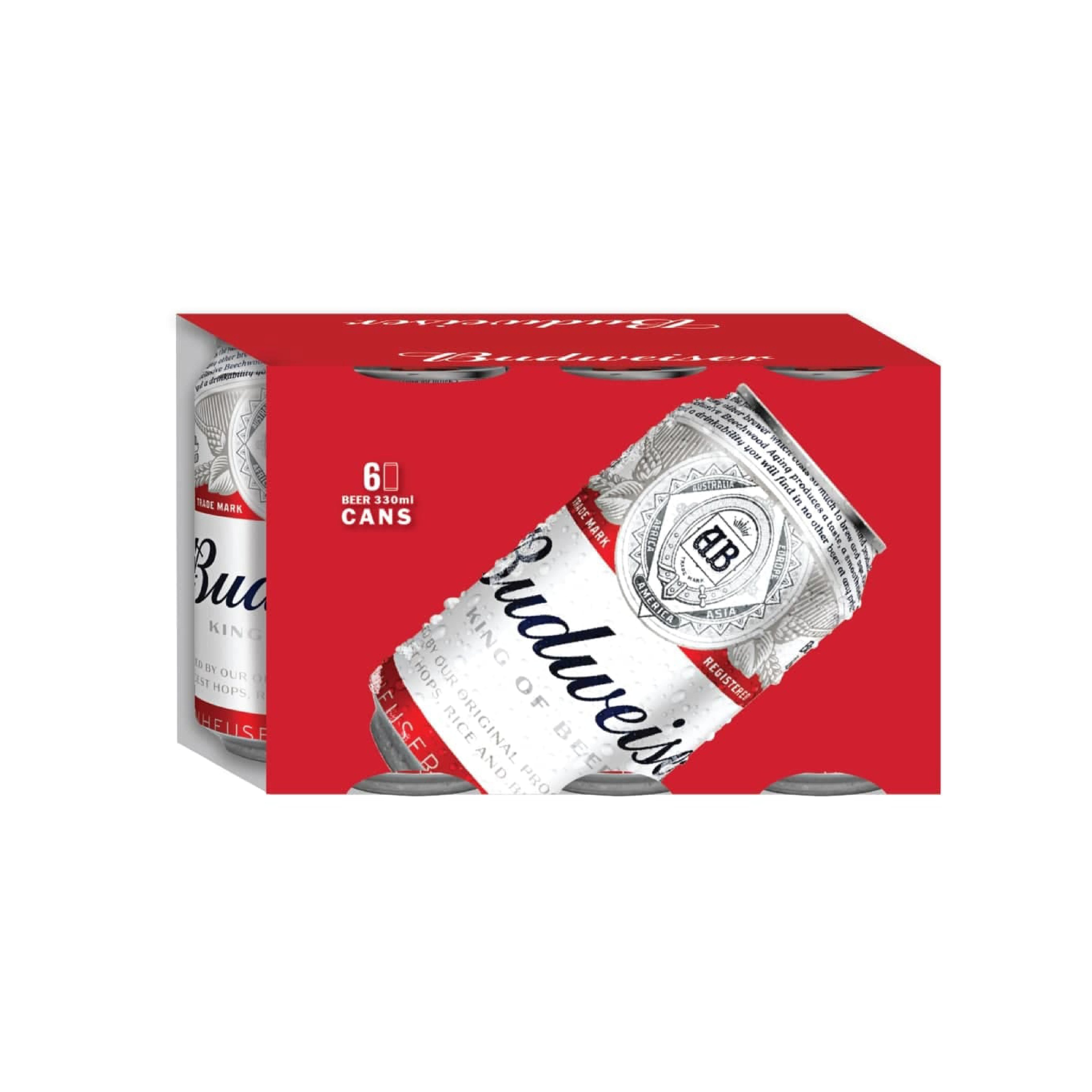 Budweiser Cans 330ml Pack (6cans) - S Liquor