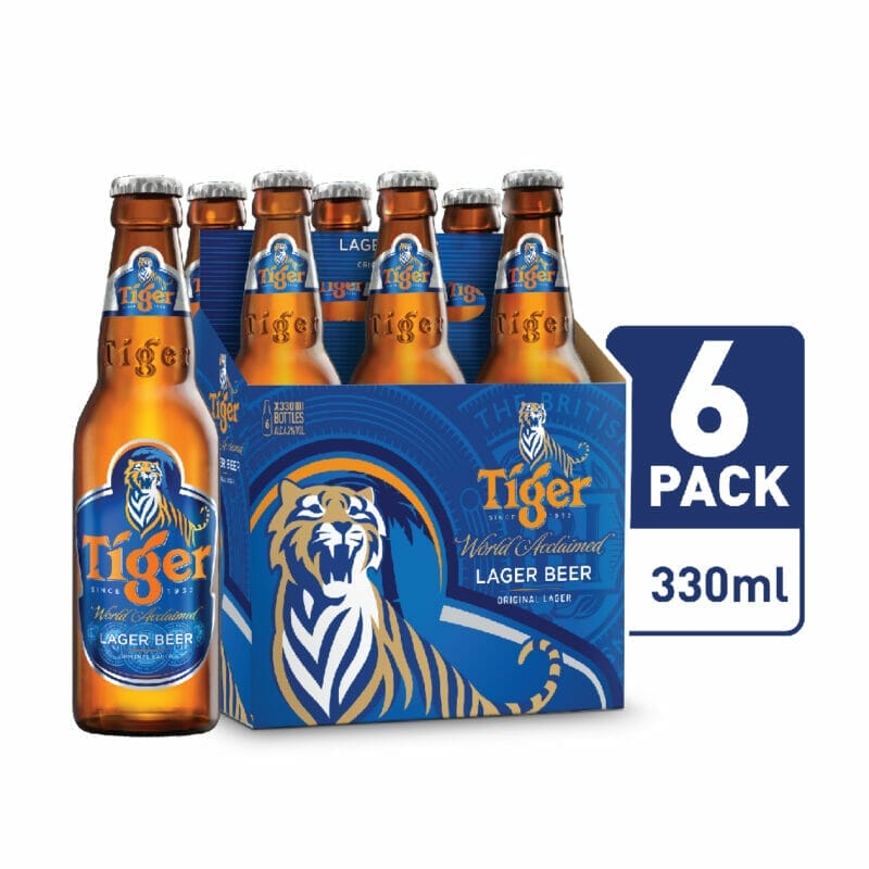 Tiger Lager Beer Pint 330ml Pack 6BTLs 01